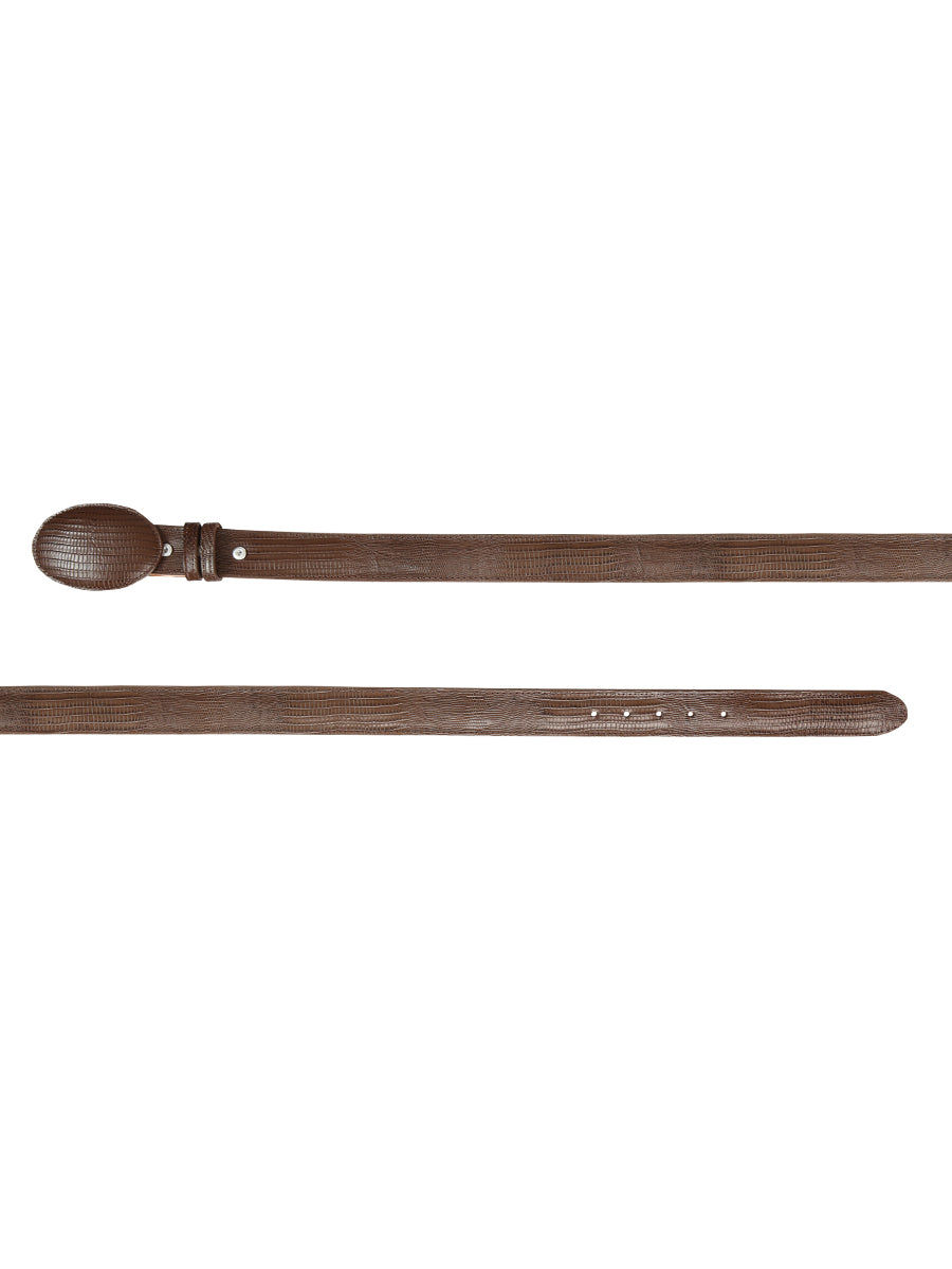 The Cowboy Belt — Brown Lizard Print (No. 44678)