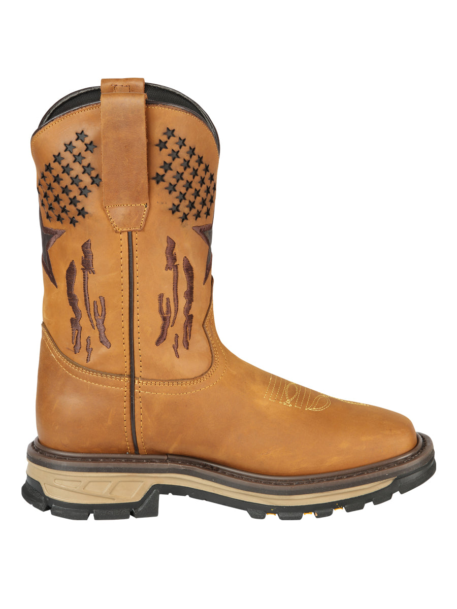 The Square Toe Work Boot — Crazy Honey (No. 44690)