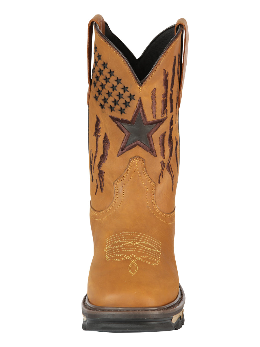 The Square Toe Work Boot — Crazy Honey (No. 44690)