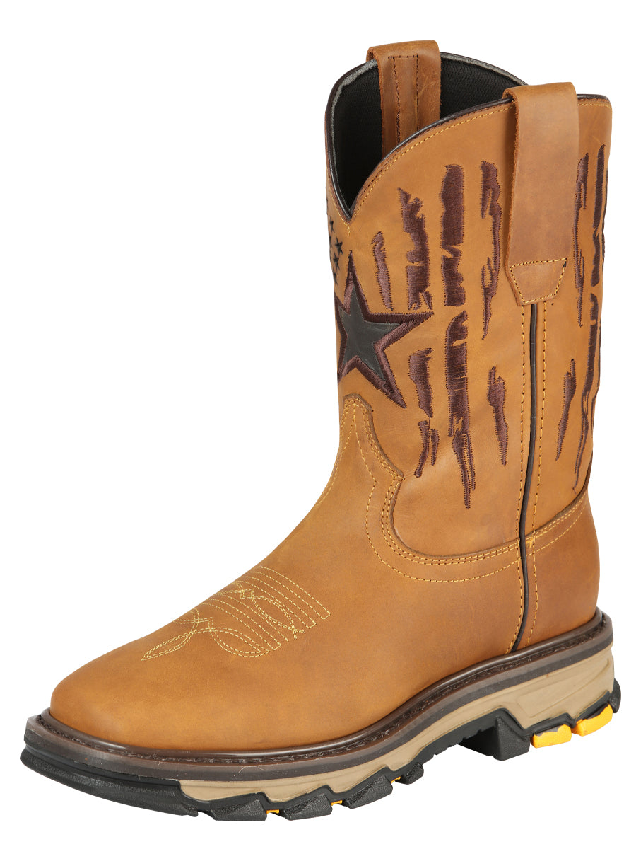 The Square Toe Work Boot — Crazy Honey (No. 44690)