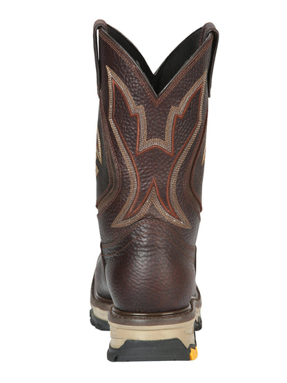 The Square Toe Work Boot — Brown Bull Fight (No. 44692)