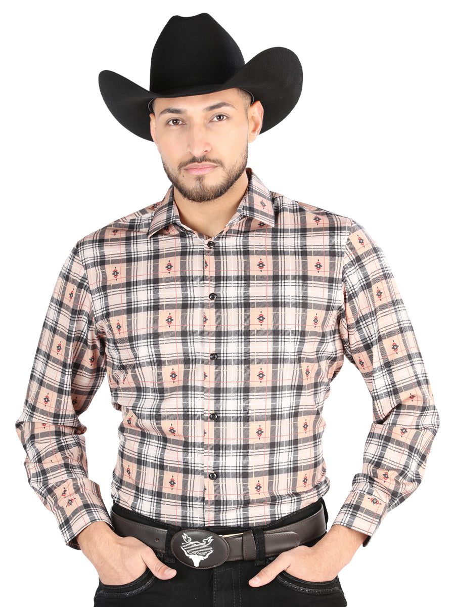 The Everyday Western Shirt — Beige & Black (No. 44698)
