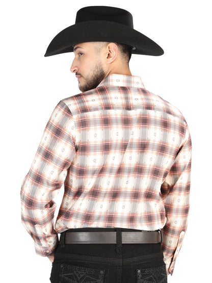 The Everyday Western Shirt — Orange & Beige (No. 44699)