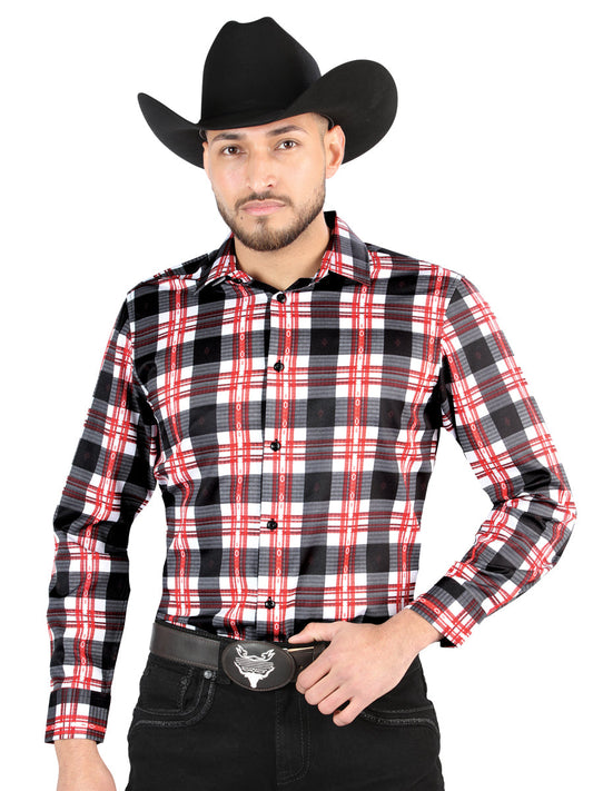 The Everyday Western Shirt — White & Red (No. 44707)