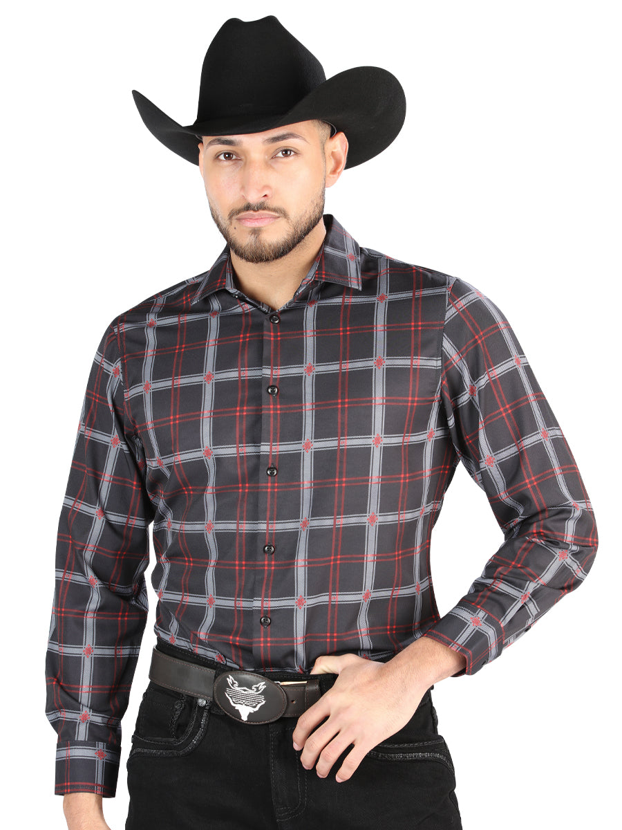 The Stretch Western Shirt — Black &amp; Gray