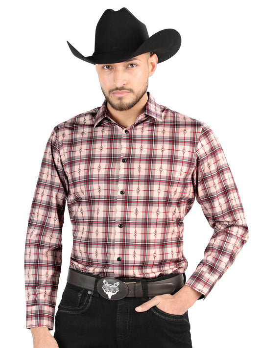 The Everyday Western Shirt — Beige & Red (No. 44711)
