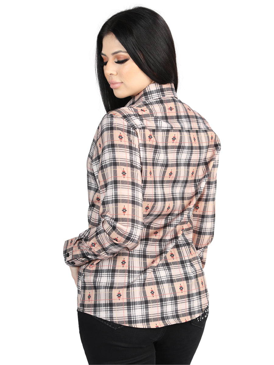 The Women's Everyday Western Shirt — Beige & Black (No. 44715)