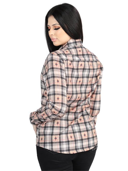 The Women's Everyday Western Shirt — Beige & Black (No. 44715)