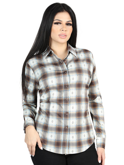 The Women's Everyday Western Shirt — Brown & Sand (No. 44717)