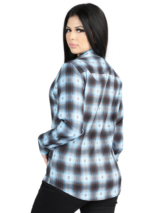 The Women's Everyday Western Shirt — Black & Beige (No. 44719)