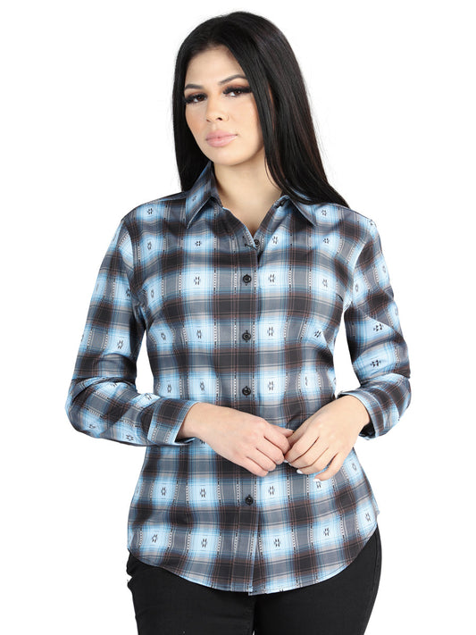 The Women's Everyday Western Shirt — Black & Beige (No. 44719)