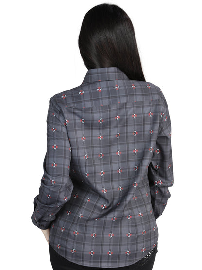 The Women's Everyday Western Shirt — Gray & Brown (No. 44725)