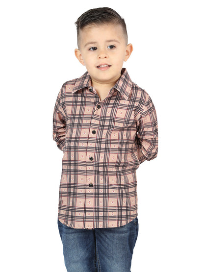 The Kids' Everyday Western Shirt — Beige & Black (No. 44731)