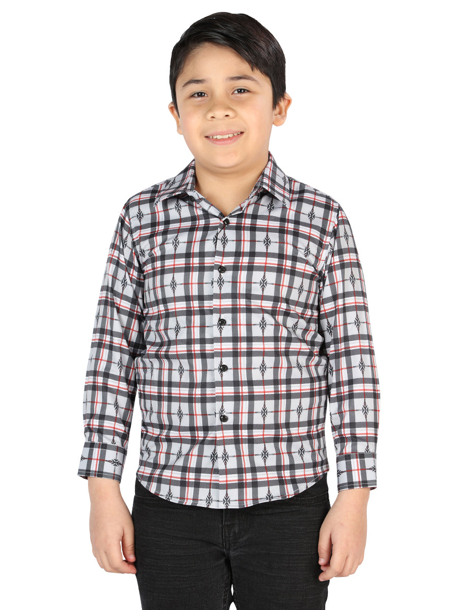 The Kids' Everyday Western Shirt — Black & White (No. 44737)