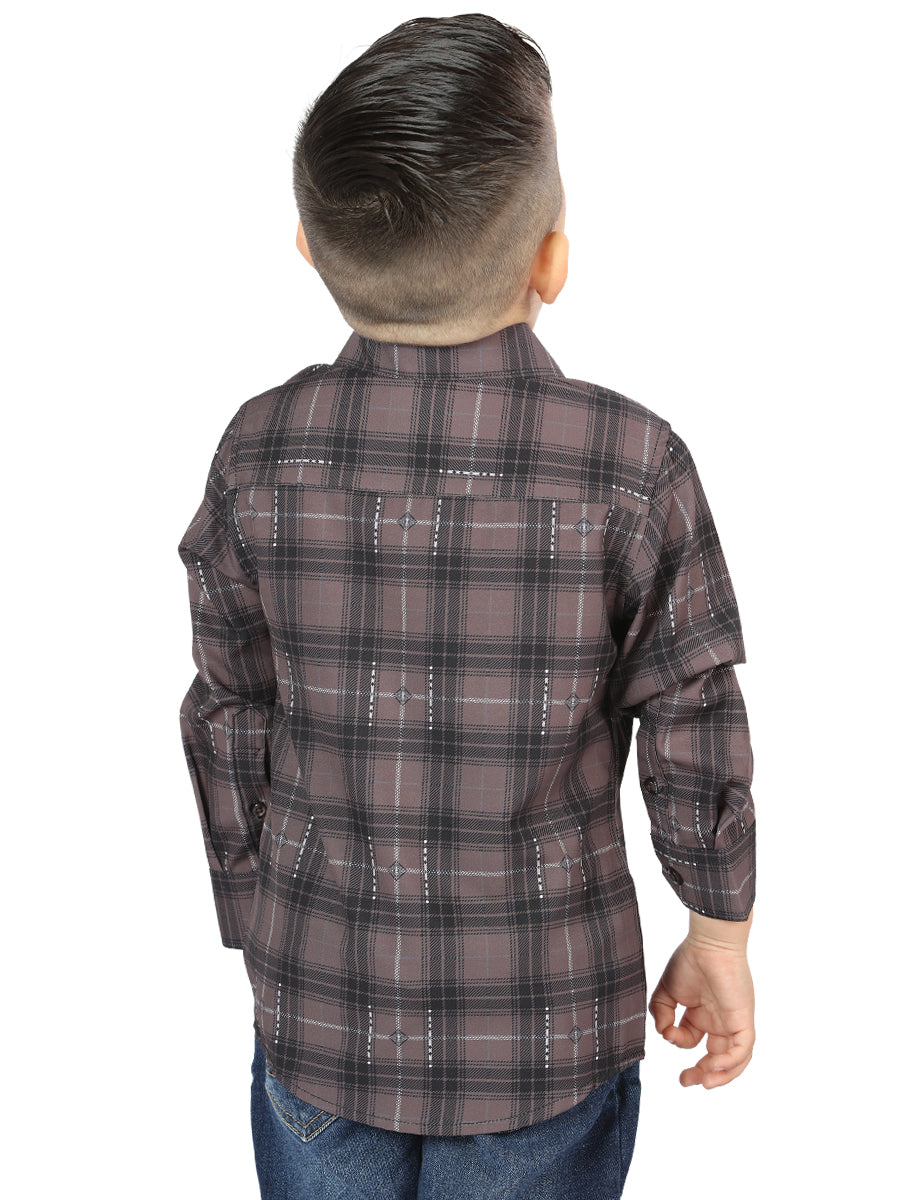 The Kids' Everyday Western Shirt — Mocha & Olive (No. 44746)