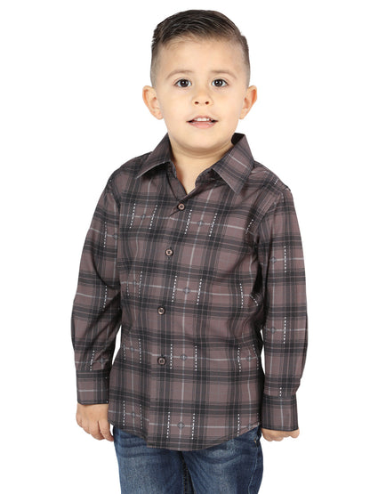 The Kids' Everyday Western Shirt — Mocha & Olive (No. 44746)