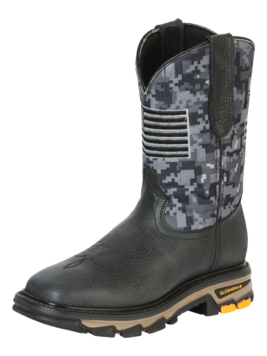 The Rodeo Work Boot — Black Bull Fight (No. 44756)