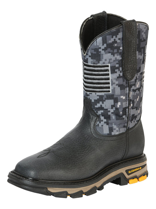 The Rodeo Work Boot — Black Bull Fight (No. 44756)