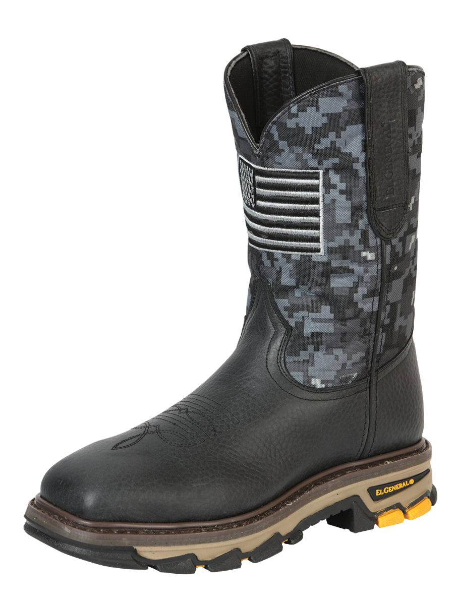 The Steel Toe Work Boot — Black Bull Fight (No. 44774)