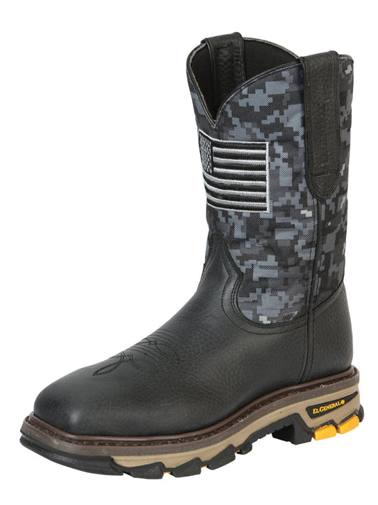 The Steel Toe Work Boot — Black Bull Fight (No. 44774)