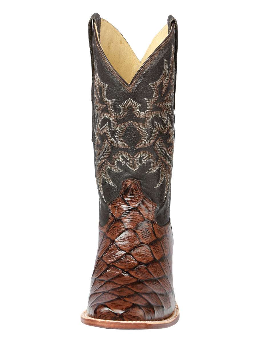 The Bulldog Rodeo Boot — Brown Monster Fish Print (No. 44931)