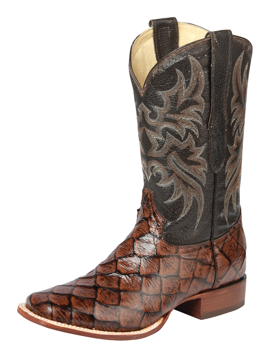The Bulldog Rodeo Boot — Brown Monster Fish Print (No. 44931)
