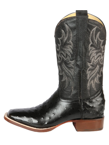 The Rodeo Boot — Black Ostrich Print (No. 44935)