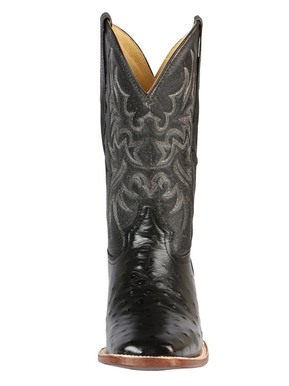 The Rodeo Boot — Black Ostrich Print (No. 44935)