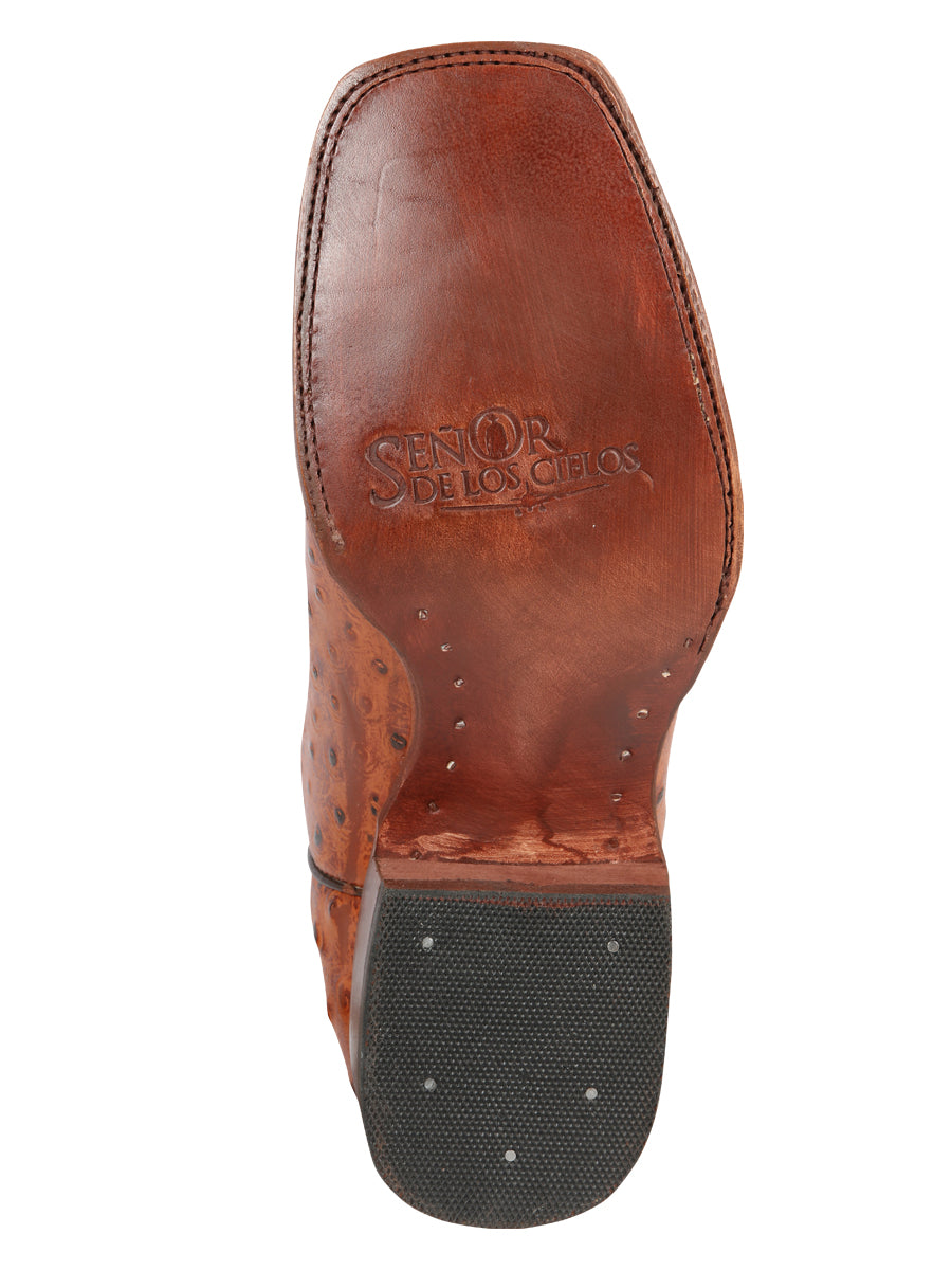 The Rodeo Boot — Cognac Ostrich Print (No. 44936)