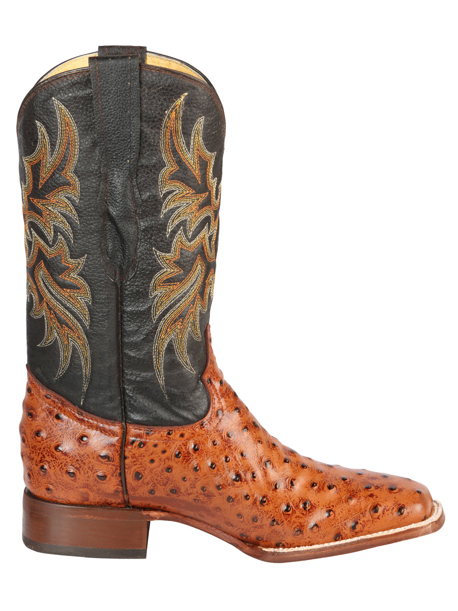 The Rodeo Boot — Cognac Ostrich Print (No. 44936)