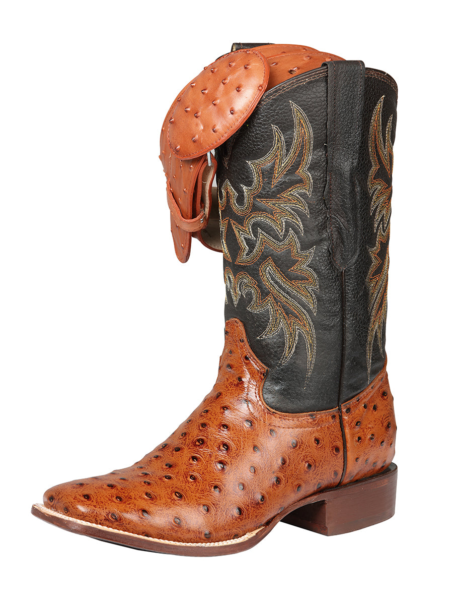The Rodeo Boot — Cognac Ostrich Print (No. 44936)