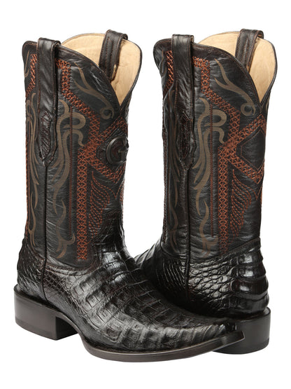 The Exotic Caiman Belly Boot — Brown (No. 45079)