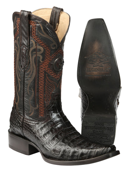 The Exotic Caiman Belly Boot — Brown (No. 45079)