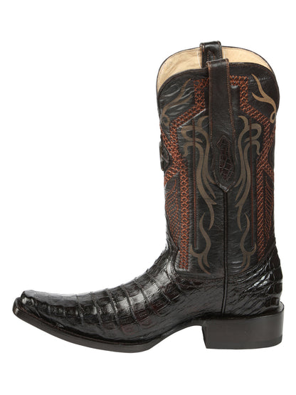The Exotic Caiman Belly Boot — Brown (No. 45079)