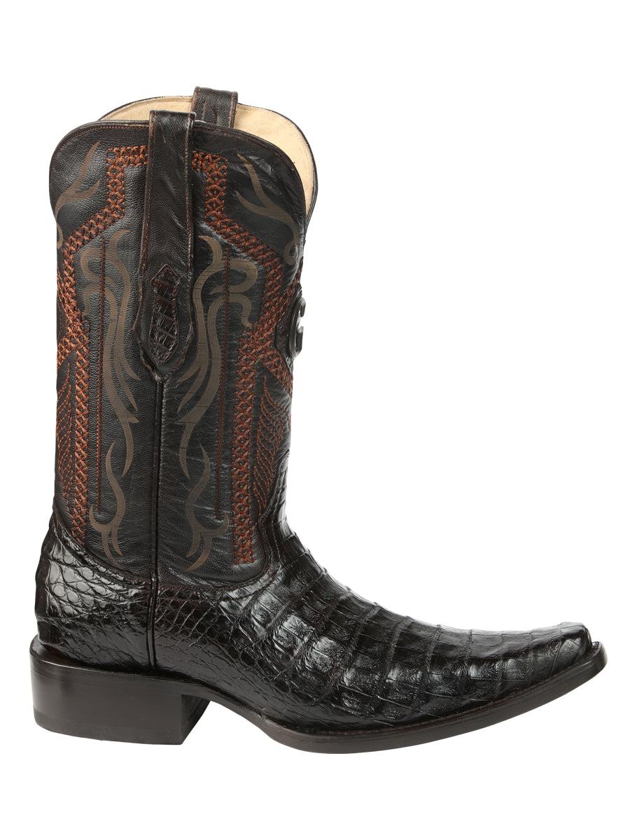 The Exotic Caiman Belly Boot — Brown (No. 45079)
