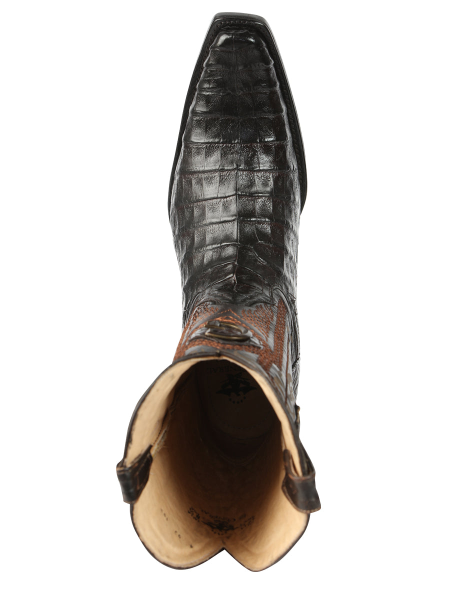 The Exotic Caiman Belly Boot — Brown (No. 45079)