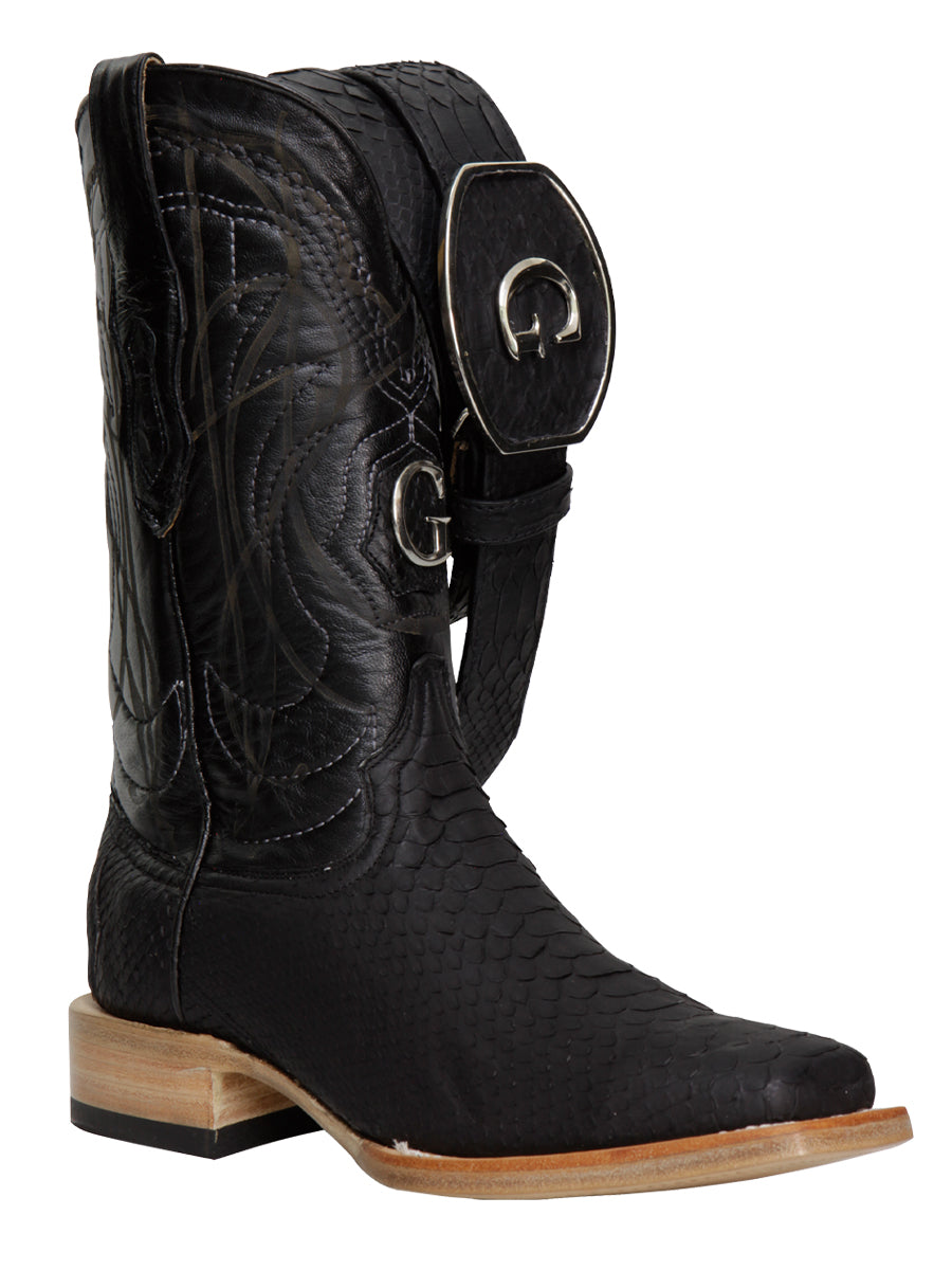 The Exotic Python Rodeo Boot — Black (No. 45089)