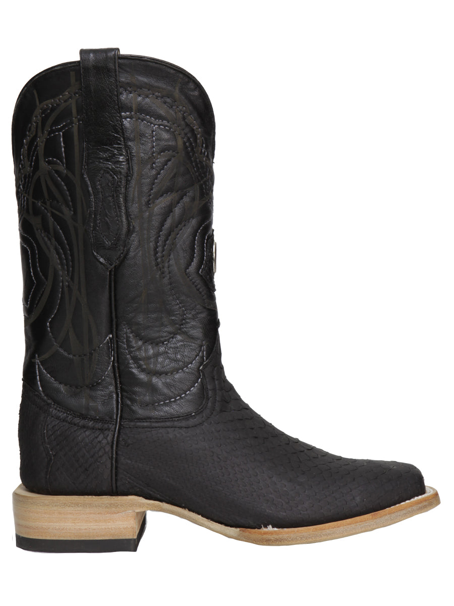 The Exotic Python Rodeo Boot — Black (No. 45089)