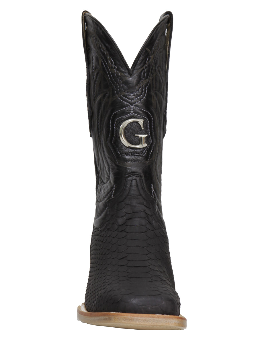 The Exotic Python Rodeo Boot — Black (No. 45089)