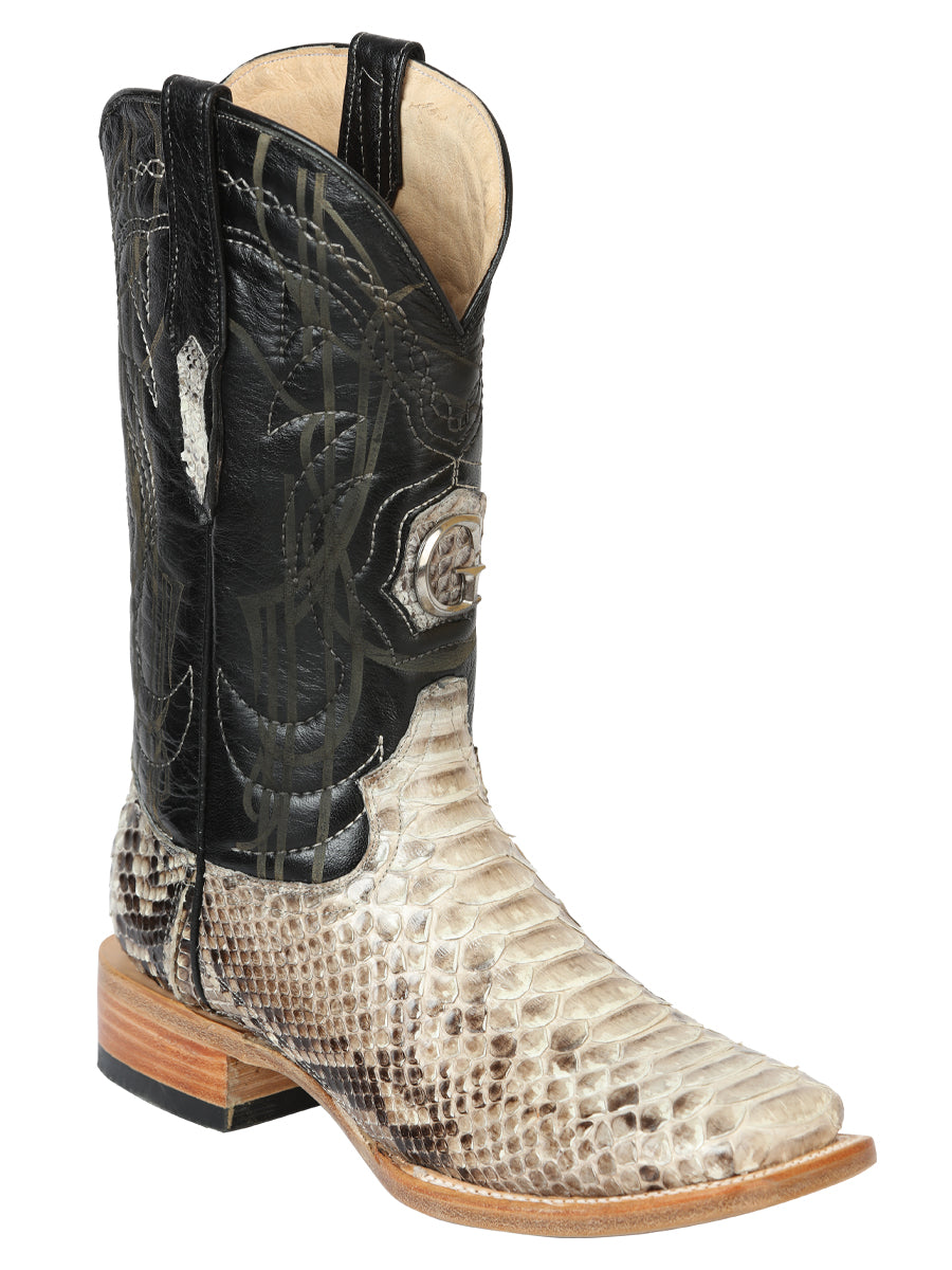 The Exotic Python Rodeo Boot — Natural (No. 45090)