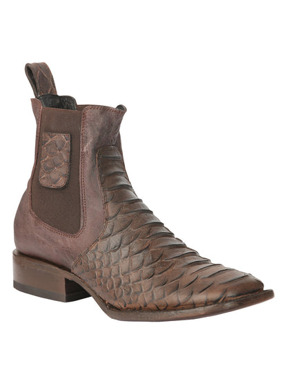 The Ankle Boot — Brown Python Print (No. 45092)