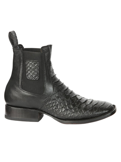 The Ankle Boot — Black Python Print (No. 45093)