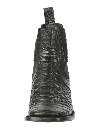 The Ankle Boot — Black Python Print (No. 45093)