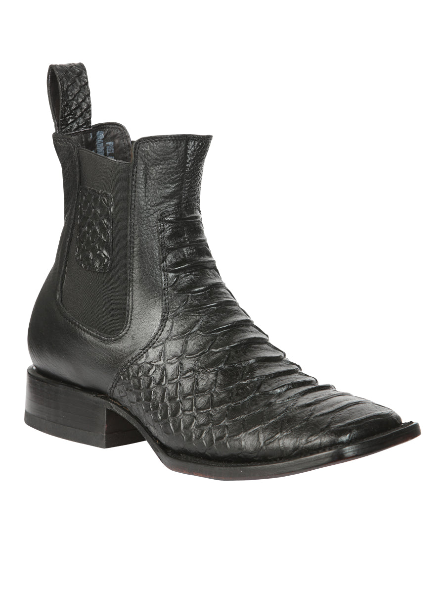 The Ankle Boot — Black Python Print (No. 45093)
