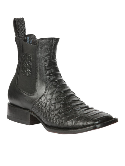 The Ankle Boot — Black Python Print (No. 45093)