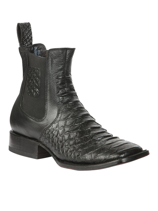 The Ankle Boot — Black Python Print (No. 45093)