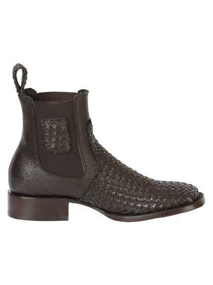The Woven Rodeo Ankle Boot — Brown (No. 45177)