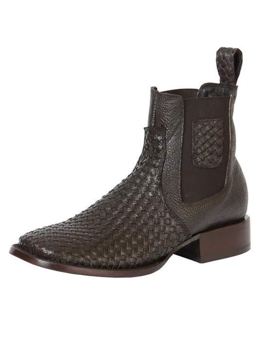 The Woven Rodeo Ankle Boot — Brown (No. 45177)