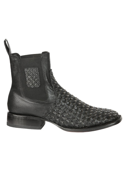 The Woven Rodeo Ankle Boot — Black (No. 45181)