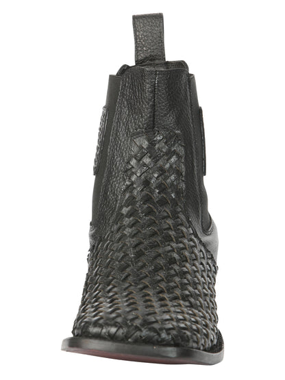 The Woven Rodeo Ankle Boot — Black (No. 45181)